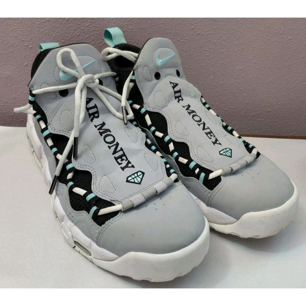 Nike Air More Money Wolf Gray Island & Green Men's Size 9 Shoes AJ2998-003